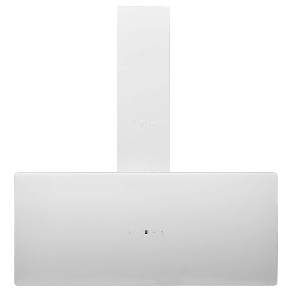VidaXL Wandafzuigkap 90 cm staal en gehard glas wit