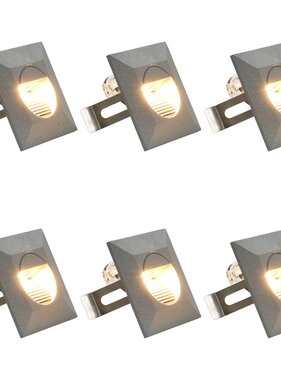 VidaXL LED-buitenwandlampen 6 st 2 W vierkant zilverkleurig