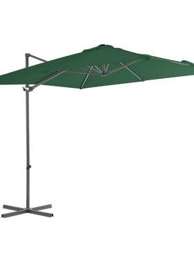VidaXL Zweefparasol met stalen paal 250x250 cm groen