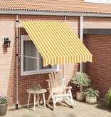 VidaXL Luifel handmatig uittrekbaar 200 cm oranje en witte strepen