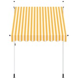VidaXL Luifel handmatig uittrekbaar 200 cm oranje en witte strepen