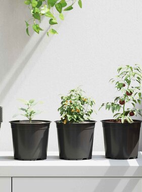 VidaXL Bloempot 50 pcs Zwart Ø 15 x 12.5 cm Kunststof