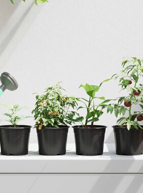 VidaXL Bloempot 50 pcs Zwart Ø 15 x 12.5 cm Kunststof