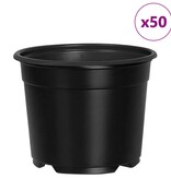 VidaXL Bloempot 50 pcs Zwart Ø 15 x 12.5 cm Kunststof