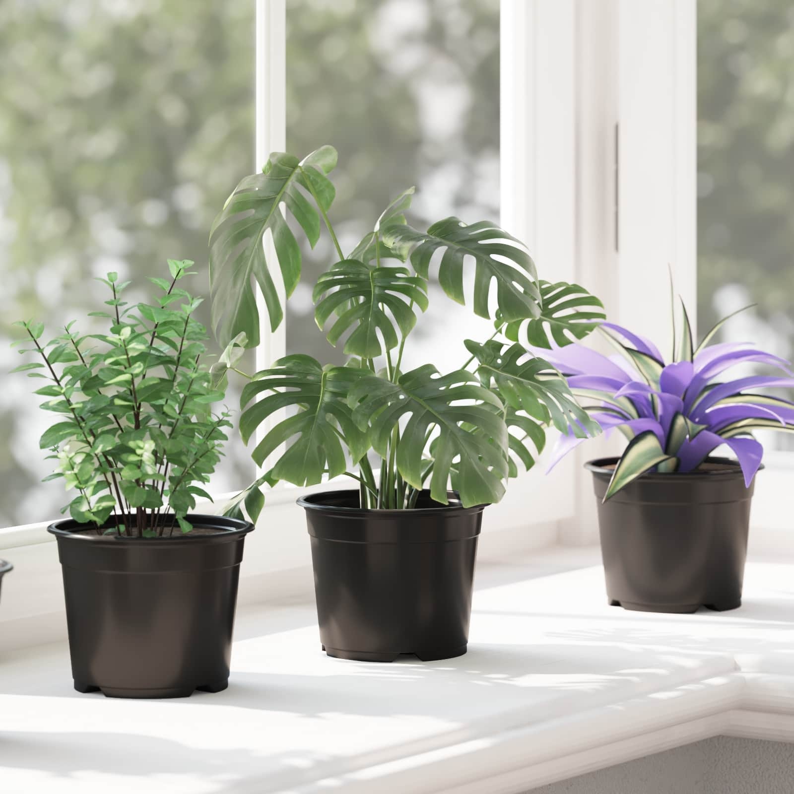 VidaXL Bloempot 50 pcs Zwart Ø 15 x 12.5 cm Kunststof