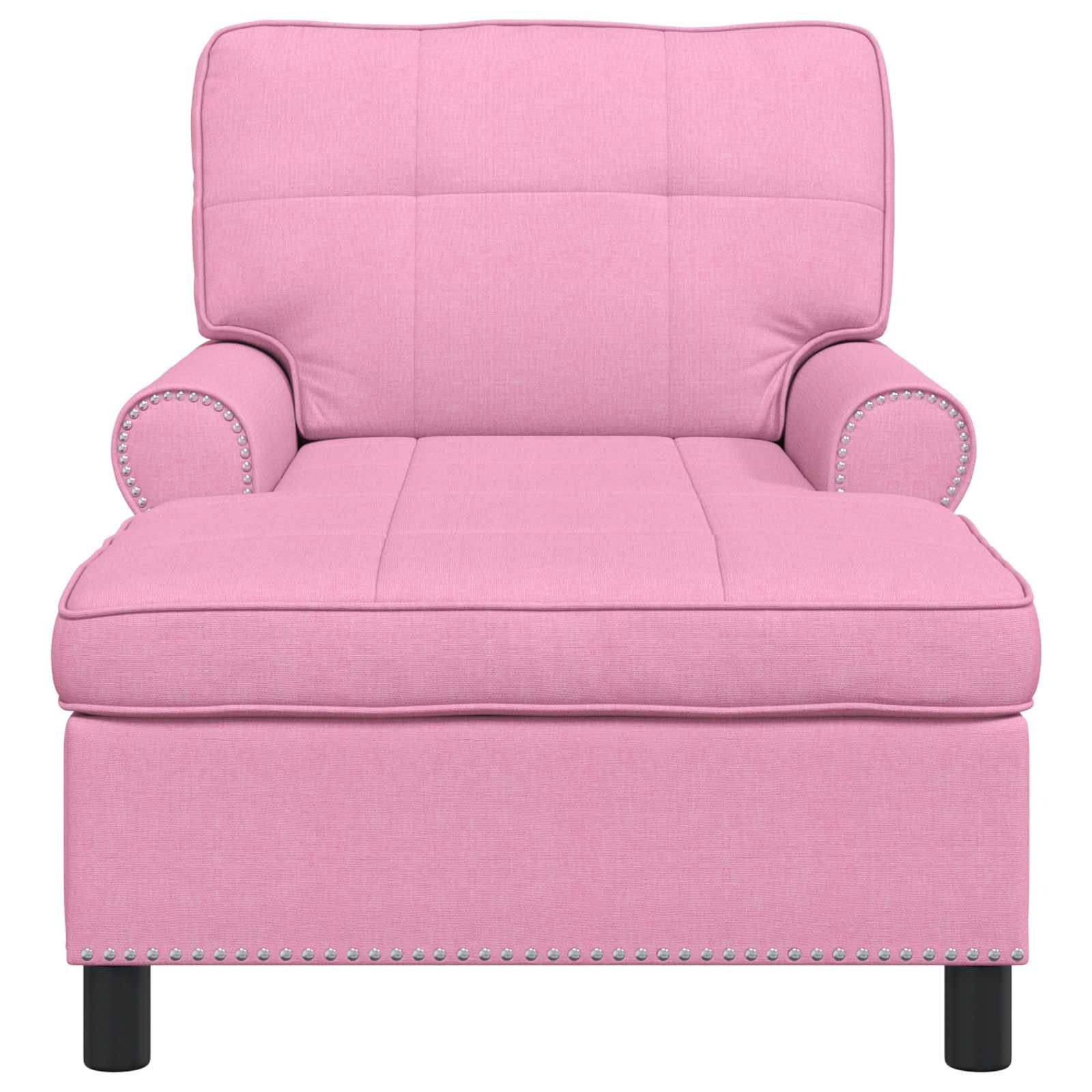 VidaXL Chaise Lounge met kussen Roze 91 x 157 x 91 cm Stof