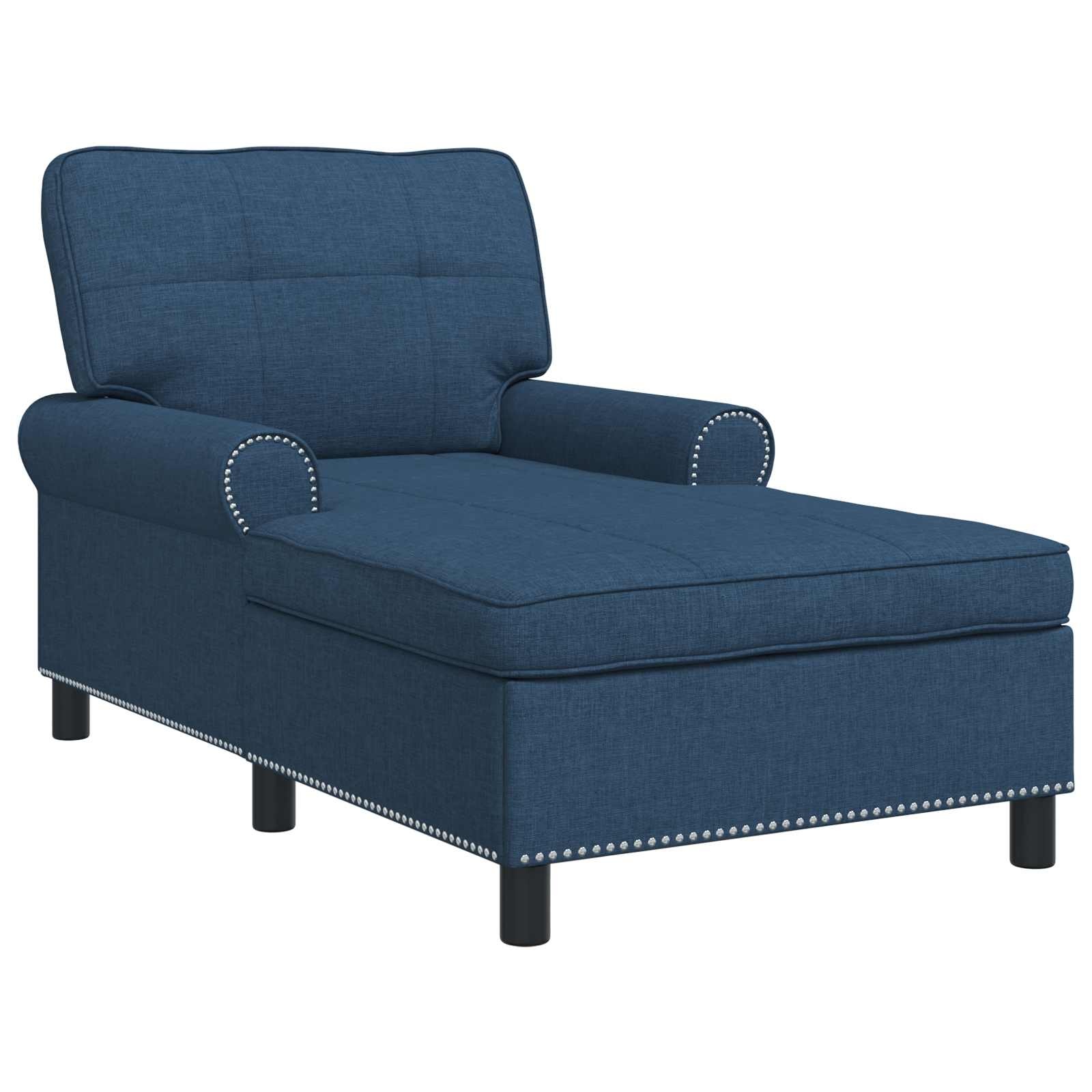 VidaXL Chaise Lounge met kussen Blauw 91 x 157 x 91 cm Stof