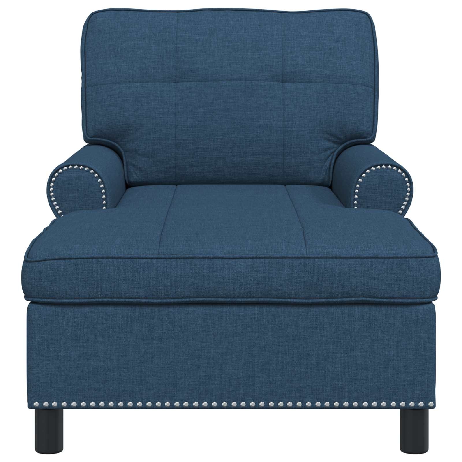 VidaXL Chaise Lounge met kussen Blauw 91 x 157 x 91 cm Stof