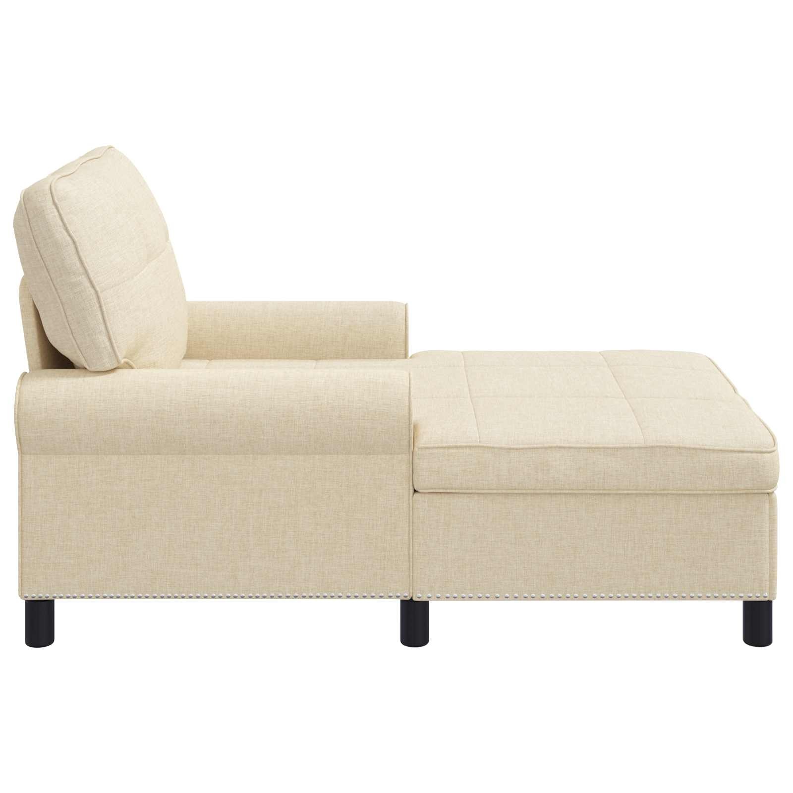 VidaXL Chaise Lounge met kussen Crème 91 x 157 x 91 cm Stof