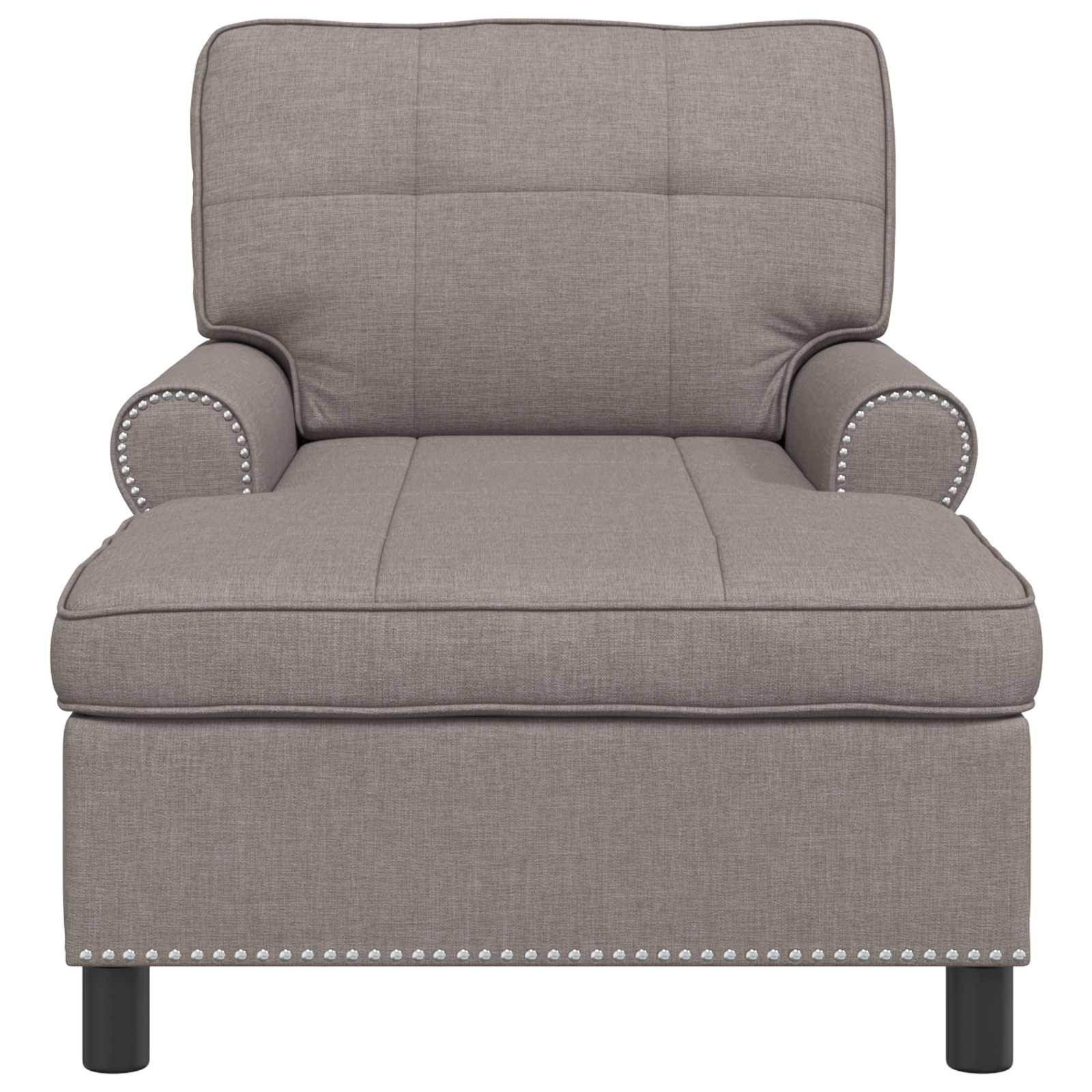 VidaXL Chaise Lounge met kussen Taupe 91 x 157 x 91 cm Stof