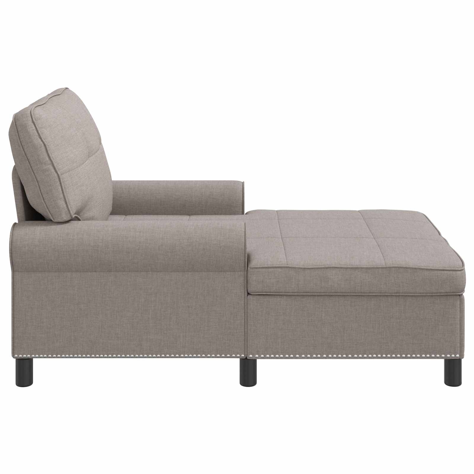 VidaXL Chaise Lounge met kussen Taupe 91 x 157 x 91 cm Stof