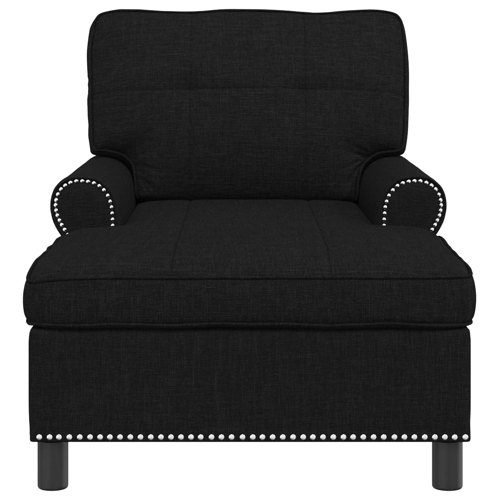 VidaXL Chaise Lounge met kussen Zwart 91 x 157 x 91 cm Stof