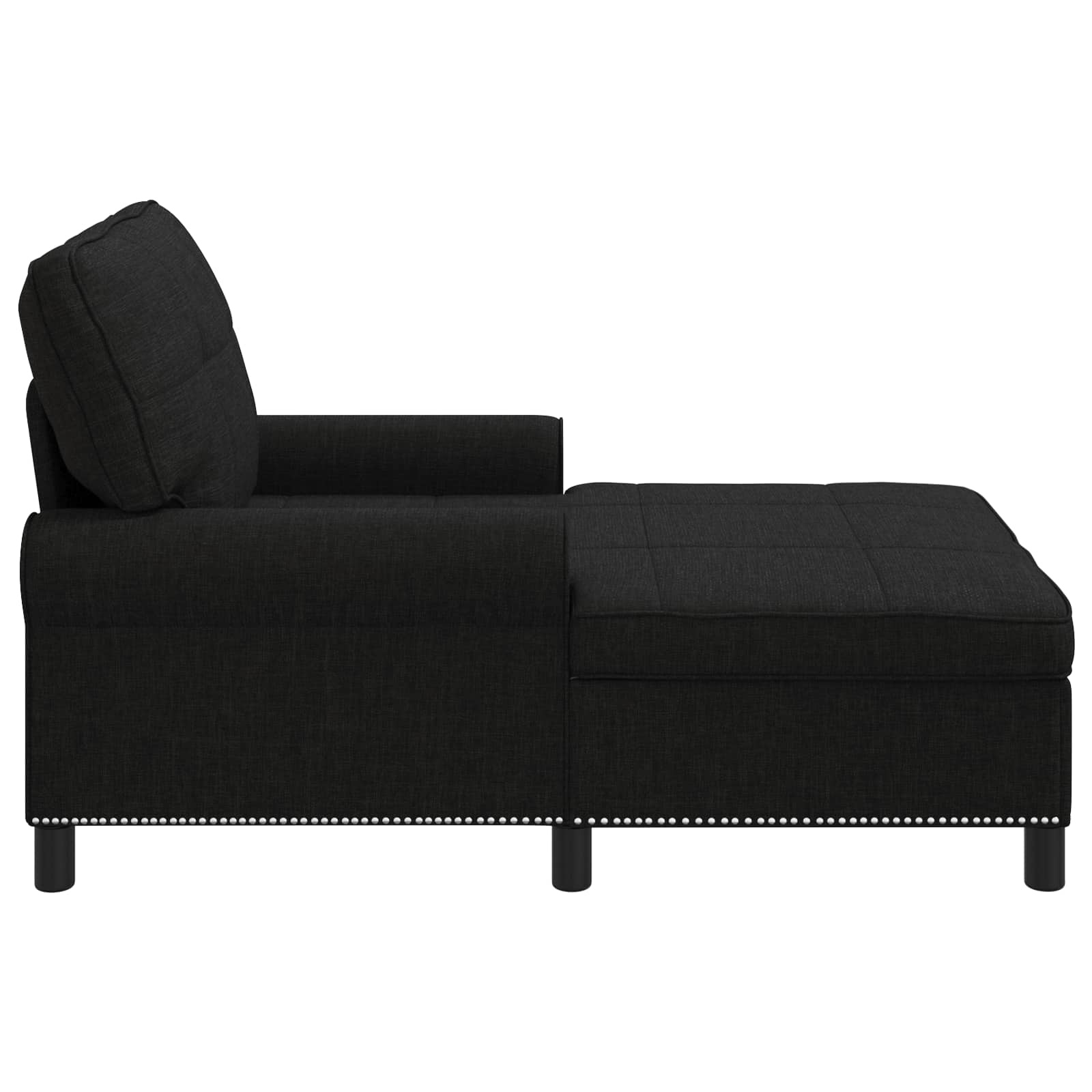 VidaXL Chaise Lounge met kussen Zwart 91 x 157 x 91 cm Stof