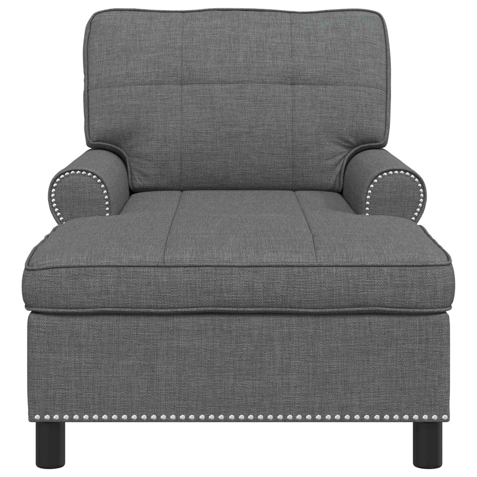 VidaXL Chaise Lounge met kussen Donkergrijs 91 x 157 x 91 cm Stof