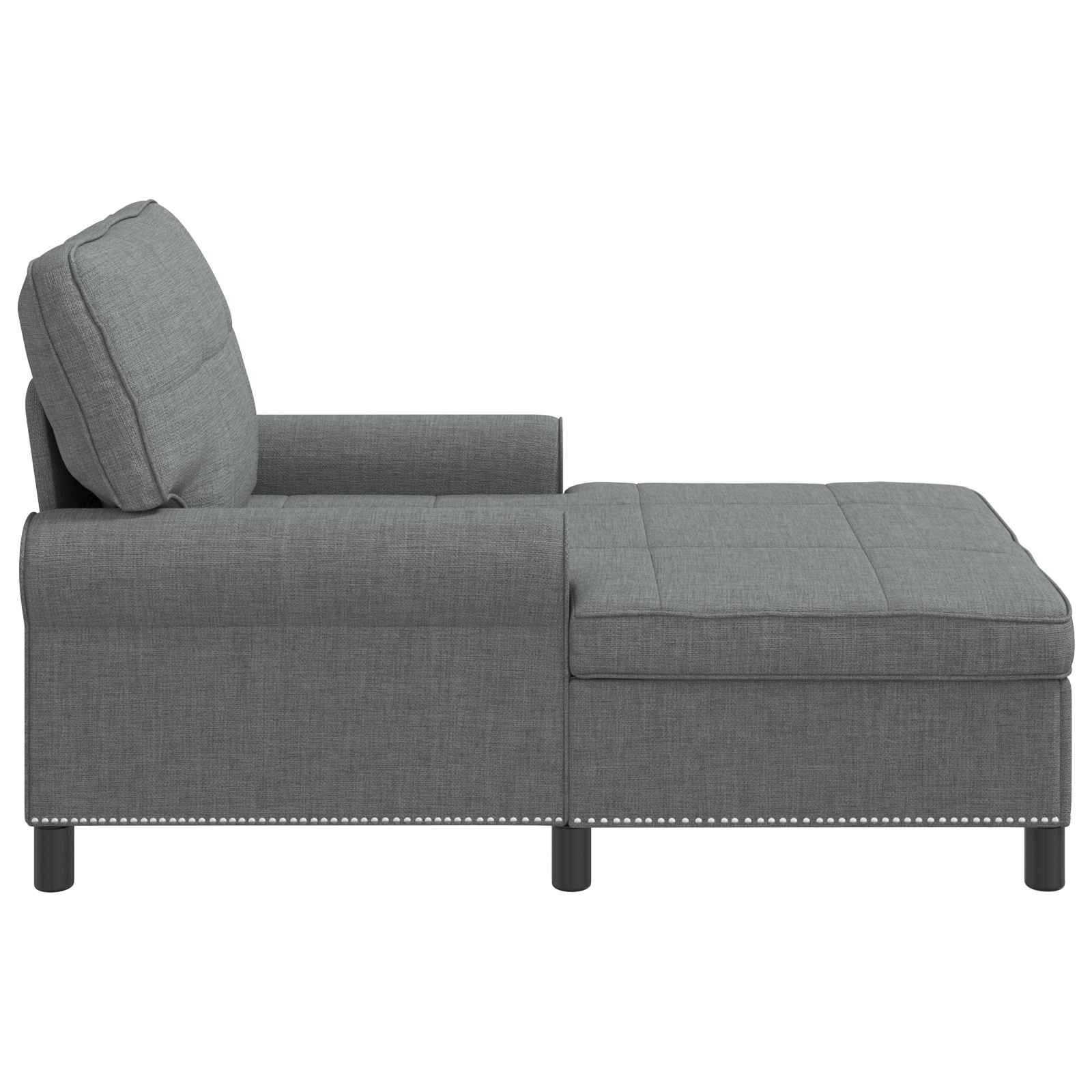 VidaXL Chaise Lounge met kussen Donkergrijs 91 x 157 x 91 cm Stof