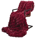 VidaXL Neppels Konijnenbont Deken Bordeaux Rood 240 x 270 cm Polyester