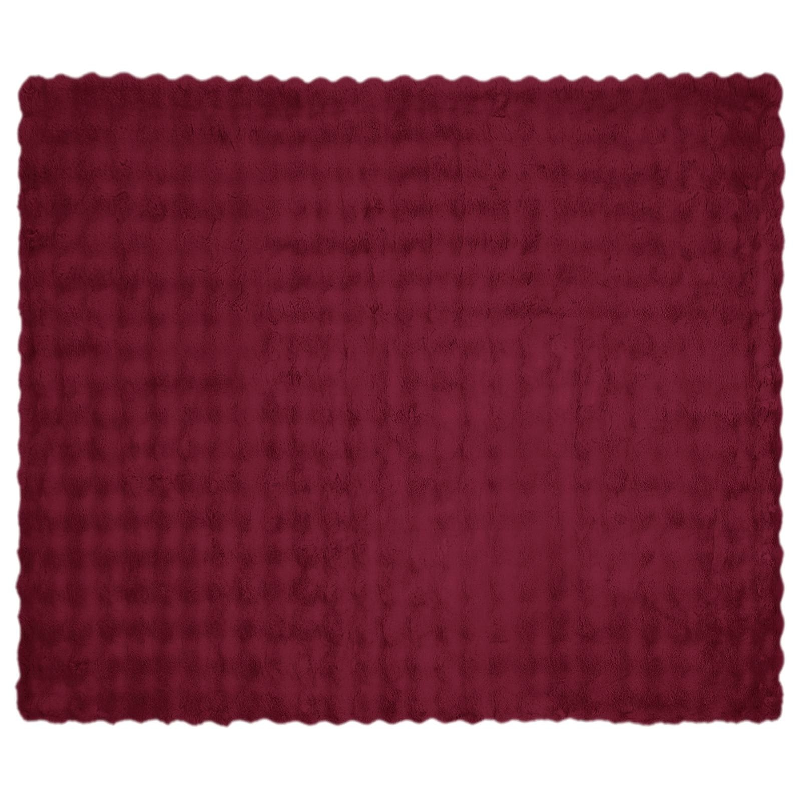 VidaXL Neppels Konijnenbont Deken Bordeaux Rood 240 x 270 cm Polyester
