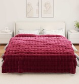 VidaXL Neppels Konijnenbont Deken Bordeaux Rood 220 x 240 cm Polyester
