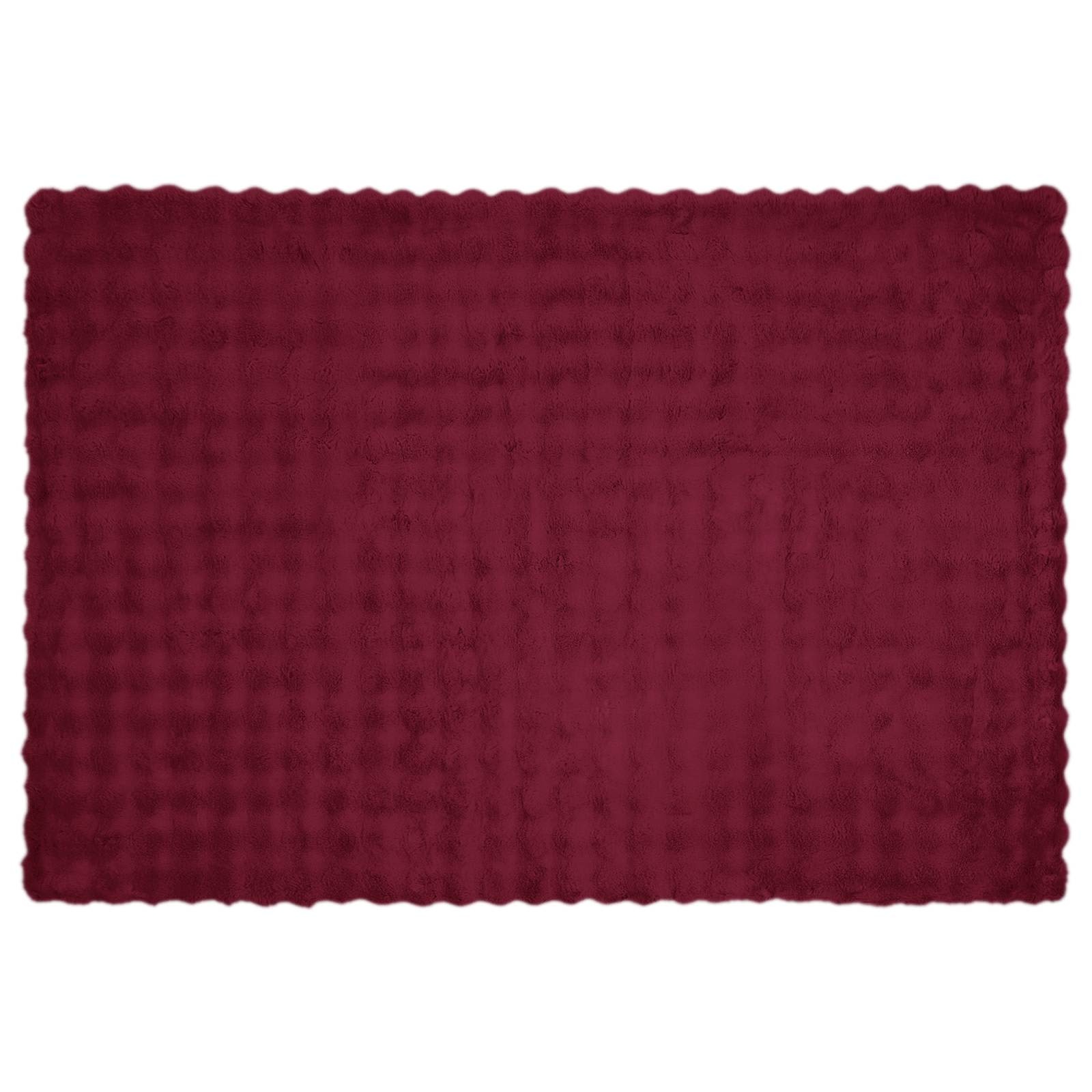 VidaXL Neppels Konijnenbont Deken Bordeaux Rood 130 x 150 cm Polyester