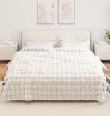 VidaXL Neppels Konijnenbont Deken Wit 240 x 270 cm Polyester