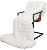 VidaXL Neppels Konijnenbont Deken Wit 150 x 220 cm Polyester