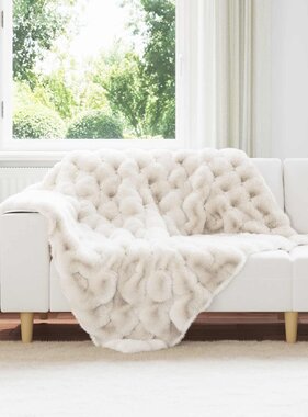 VidaXL Neppels Konijnenbont Deken Wit 130 x 150 cm Polyester