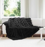 VidaXL Neppels Konijnenbont Deken Zwart 240 x 270 cm Polyester