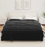 VidaXL Neppels Konijnenbont Deken Zwart 220 x 240 cm Polyester