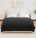 VidaXL Neppels Konijnenbont Deken Zwart 150 x 220 cm Polyester