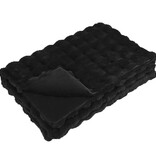 VidaXL Neppels Konijnenbont Deken Zwart 130 x 150 cm Polyester