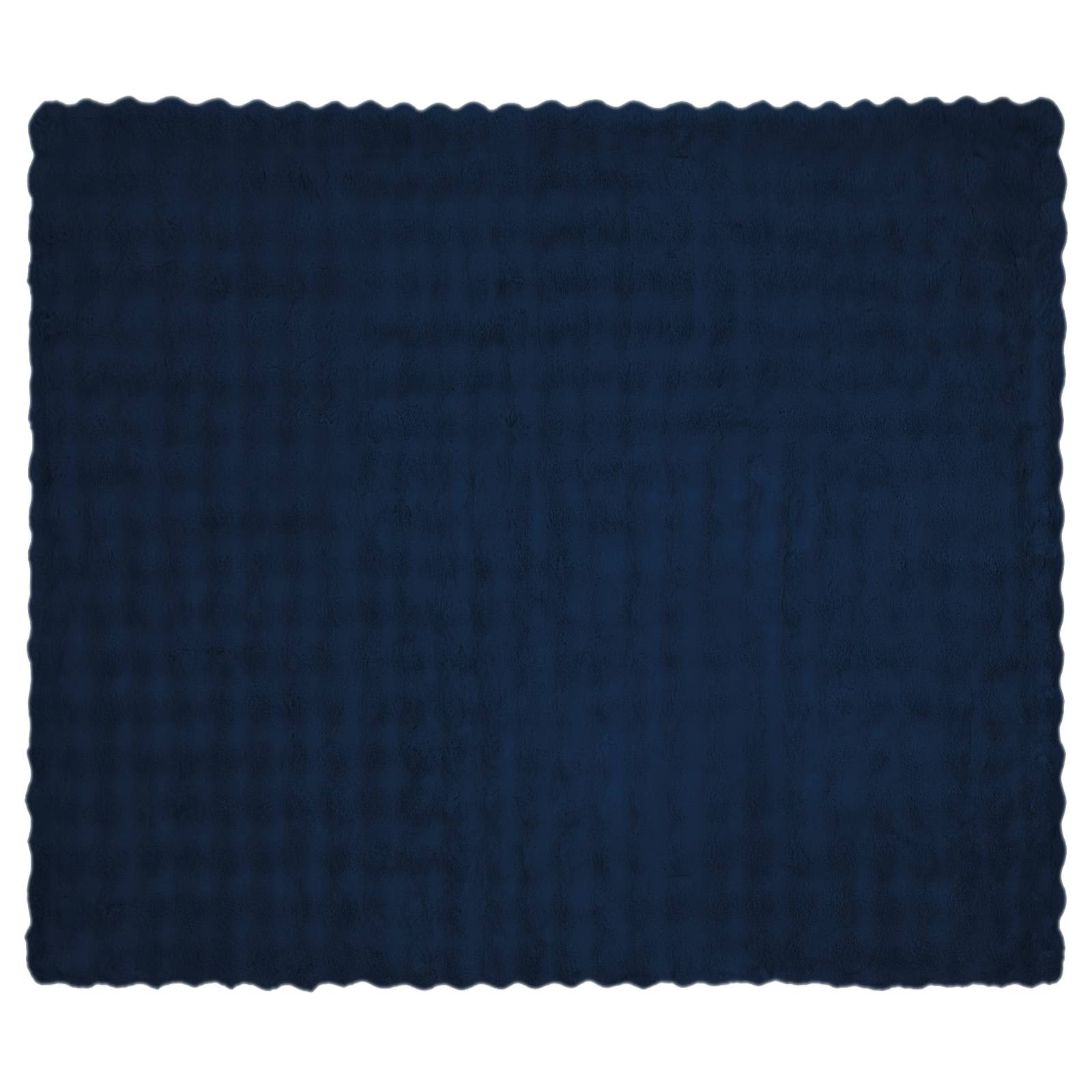 VidaXL Neppels Konijnenbont Deken Marineblauw 240 x 270 cm Polyester
