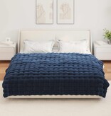 VidaXL Neppels Konijnenbont Deken Marineblauw 150 x 220 cm Polyester