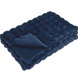 VidaXL Neppels Konijnenbont Deken Marineblauw 130 x 150 cm Polyester