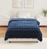 VidaXL Neppels Konijnenbont Deken Marineblauw 130 x 150 cm Polyester