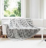 VidaXL Neppels Konijnenbont Deken Grijs 240 x 270 cm Polyester