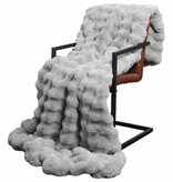 VidaXL Neppels Konijnenbont Deken Grijs 150 x 220 cm Polyester