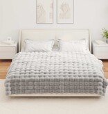 VidaXL Neppels Konijnenbont Deken Grijs 150 x 220 cm Polyester