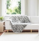 VidaXL Neppels Konijnenbont Deken Grijs 130 x 150 cm Polyester