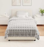 VidaXL Neppels Konijnenbont Deken Grijs 130 x 150 cm Polyester