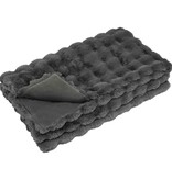 VidaXL Neppels Konijnenbont Deken Donkergrijs 220 x 240 cm Polyester