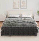 VidaXL Neppels Konijnenbont Deken Donkergrijs 220 x 240 cm Polyester
