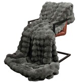 VidaXL Neppels Konijnenbont Deken Donkergrijs 150 x 220 cm Polyester