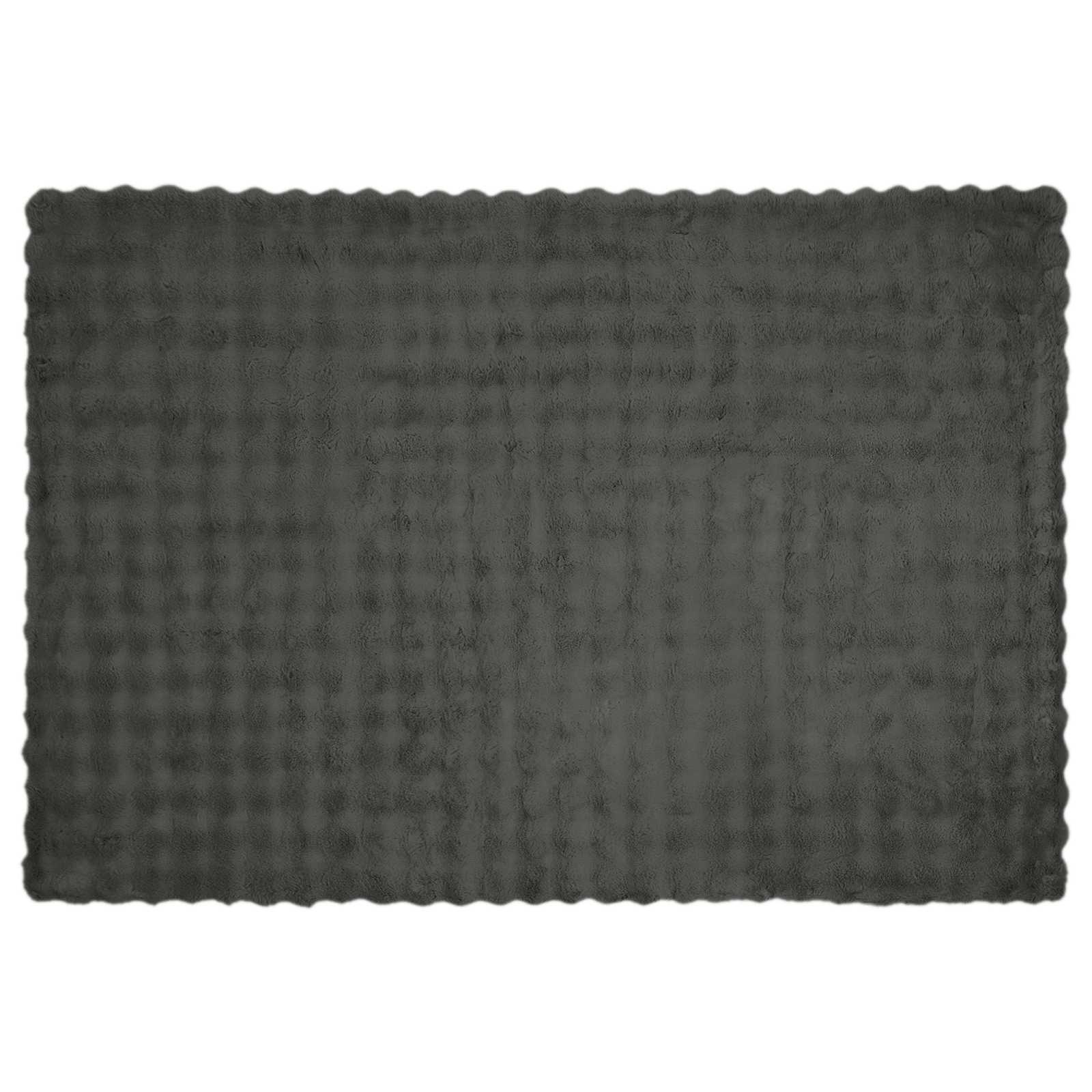 VidaXL Neppels Konijnenbont Deken Donkergrijs 150 x 220 cm Polyester