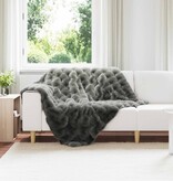 VidaXL Neppels Konijnenbont Deken Donkergrijs 130 x 150 cm Polyester