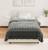 VidaXL Neppels Konijnenbont Deken Donkergrijs 130 x 150 cm Polyester