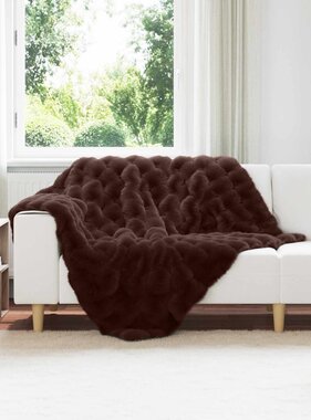 VidaXL Neppels Konijnenbont Deken Kameel 220 x 240 cm Polyester