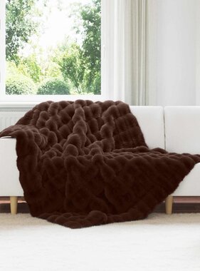 VidaXL Neppels Konijnenbont Deken Kameel 150 x 220 cm Polyester