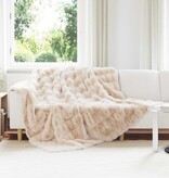 VidaXL Neppels Konijnenbont Deken Beige 220 x 240 cm Polyester