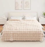 VidaXL Neppels Konijnenbont Deken Beige 220 x 240 cm Polyester