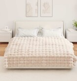 VidaXL Neppels Konijnenbont Deken Beige 150 x 220 cm Polyester